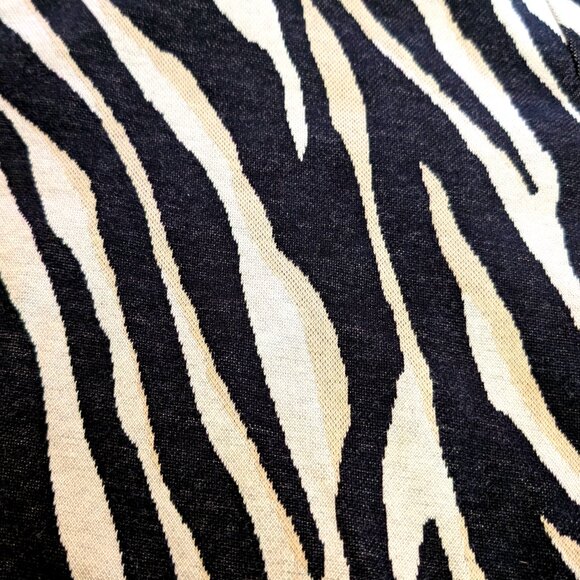 ZARA bodycon MINI DRESS Sz SMALL ZEBRA PRINT LONG SLEEVES made in MOROCCO - Picture 4 of 10